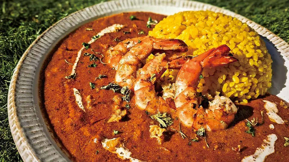 若鶏もも肉のタンドリーチキンごろごろカレー-無農薬玄米カレーコブカフェ